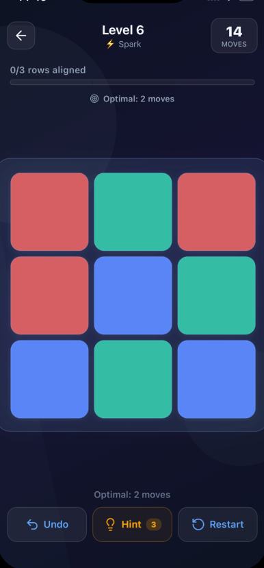 Snap Row Gameplay Interface Game